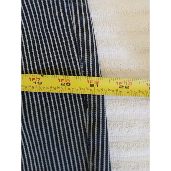CABI JEANS Navy + White Johnny Railroad Striped Crop Length Women's Jeans 12 - Picture 13 of 16